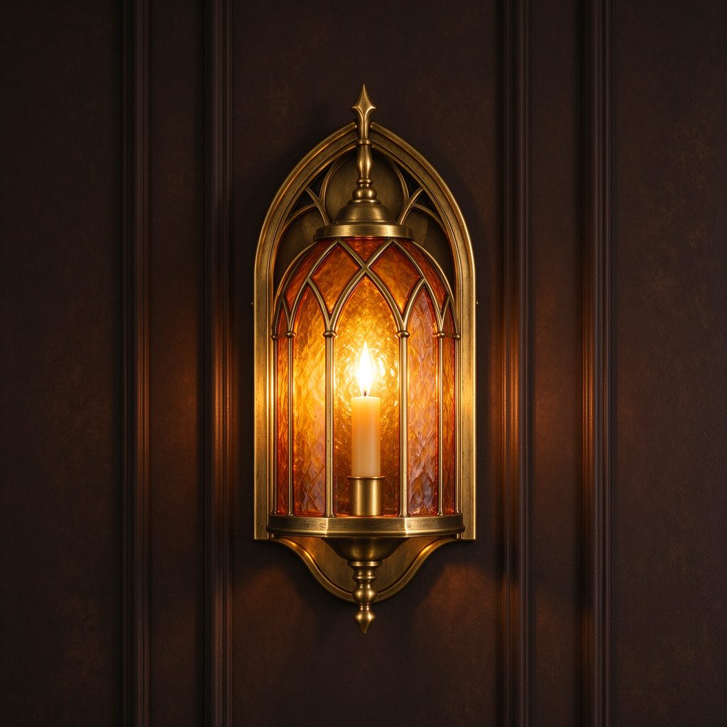Gothic Arch Brass Sconce